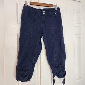 INC International Concepts Jewled  Dark Blue Cropped Women's Pants Size 4